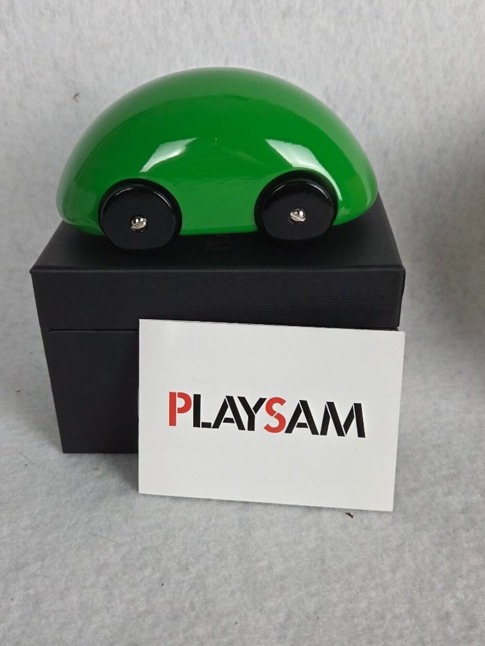 Playsam Streamliner Car Green with Black Wheels Ulf Hanses Sweden Wood
